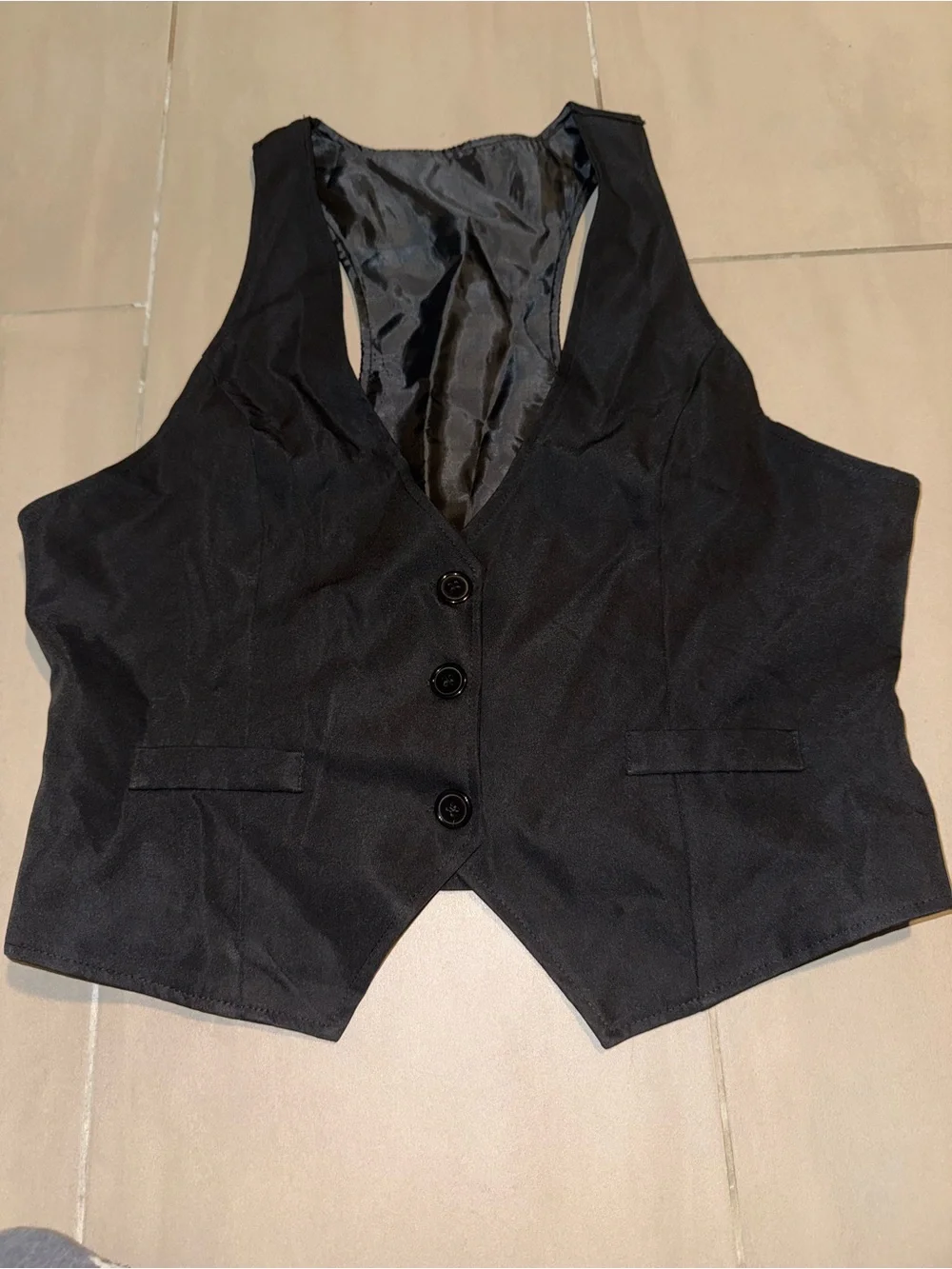 Black Men's Tailored Vest with Button Front -Wedding -special occasion